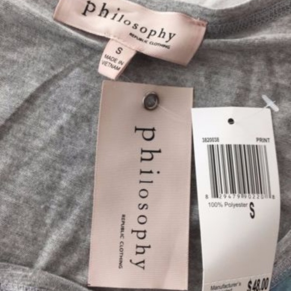 Philosophy Sleeveless Watercolor Asymmetric Top M - Picture 4 of 8